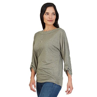 Women's Apt. 9® Ruched-Hem Dolman-Sleeve Top