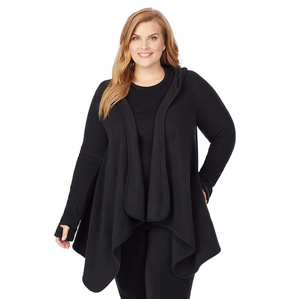 Plus Size Cuddl Duds® Fleecewear with Stretch Long Sleeve Hooded Wrap ...