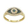 Tiara 10k Gold 1/3 Carat T.W. Blue & White Diamond Evil Eye Ring