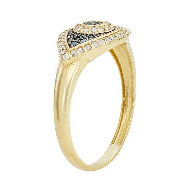 10k Gold 1/3 Carat T.W. Diamond Evil Eye Ring