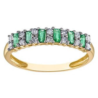 Tiara 10k Gold Gemstone & 1/5 Carat T.W. Diamond Ring