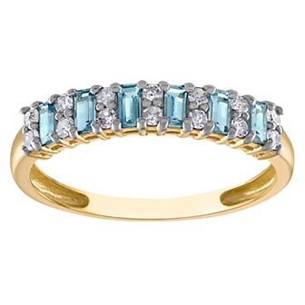 Tiara 10k Gold Gemstone & 1/5 Carat T.W. Diamond Ring