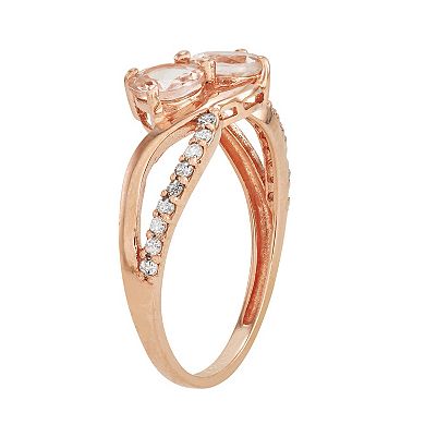 10k Gold 1/4 Carat T.W. Diamond Morganite Ring