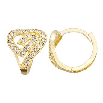 Tiara 10k Gold 1/3 Carat T.W. Diamond Huggie Hoop Earrings
