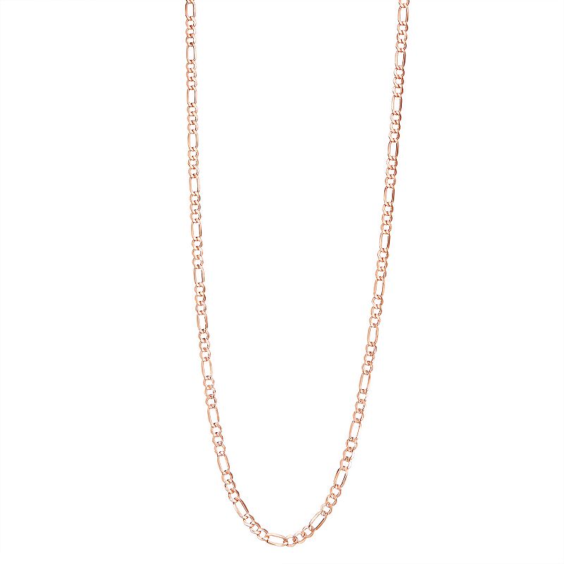 Mens 14k Gold 3.7 mm Figaro Chain Necklace, Womens, Size: 24, Pink