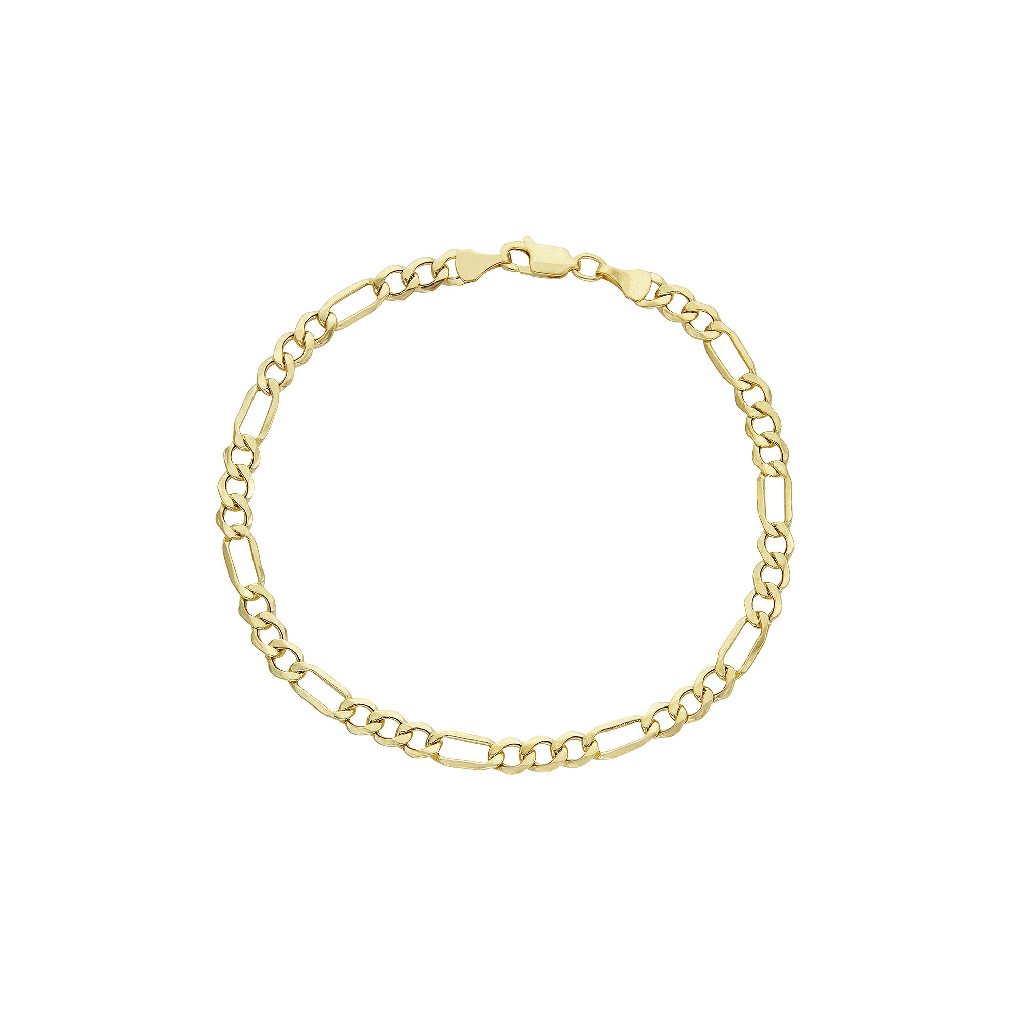 Jordan Blue Mens 14k Gold Figaro Chain Bracelet, Size: 8.5