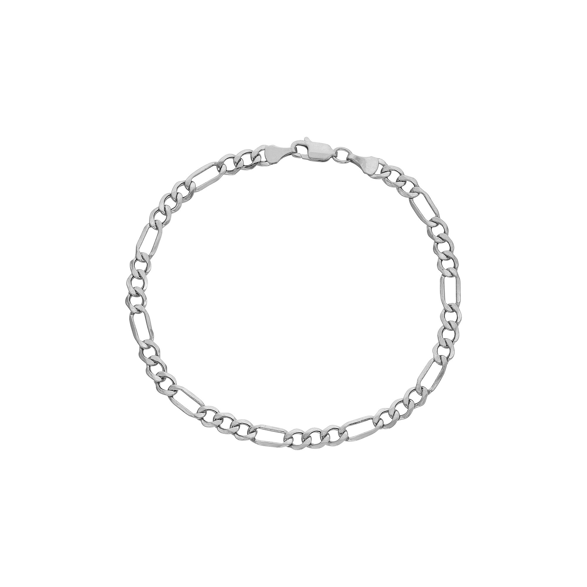 Jordan Blue Mens 14k Gold Figaro Chain Bracelet, Size: 8, 14k Whgold