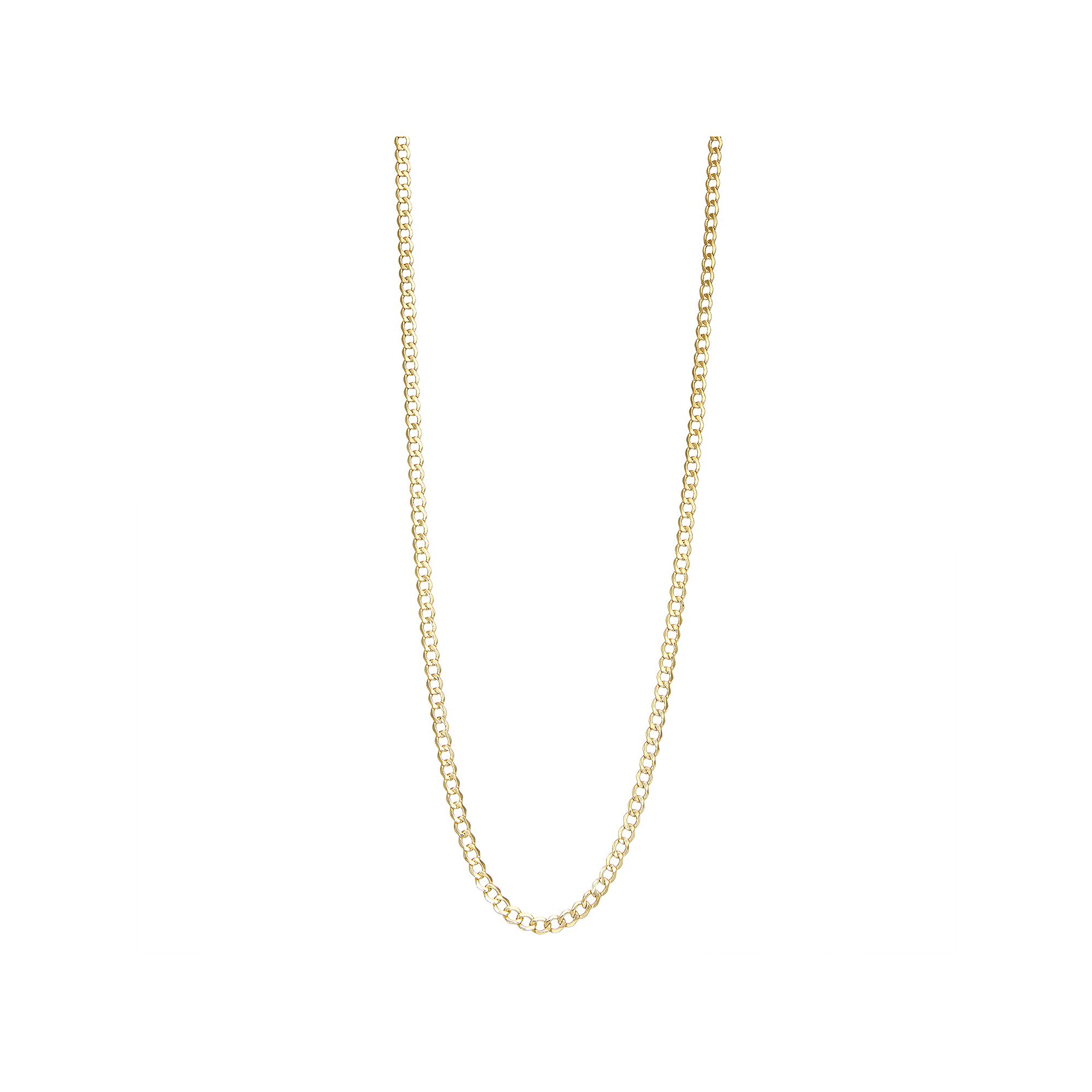 Jordan Blue 14k Gold 3.5 mm Curb Chain Necklace, Womens, Size: 20