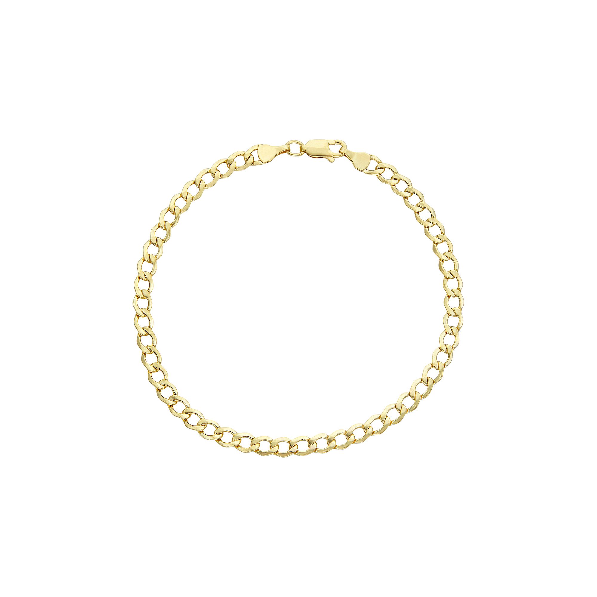 Jordan Blue Mens 14k Gold Curb Chain Bracelet, Size: 8