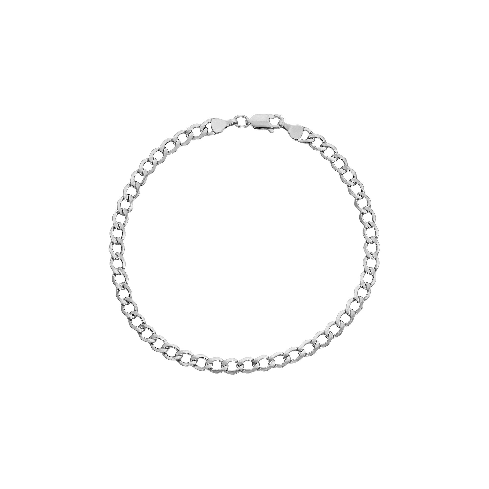 Jordan Blue Mens 14k Gold Curb Chain Bracelet, Size: 8, 14k Whgold