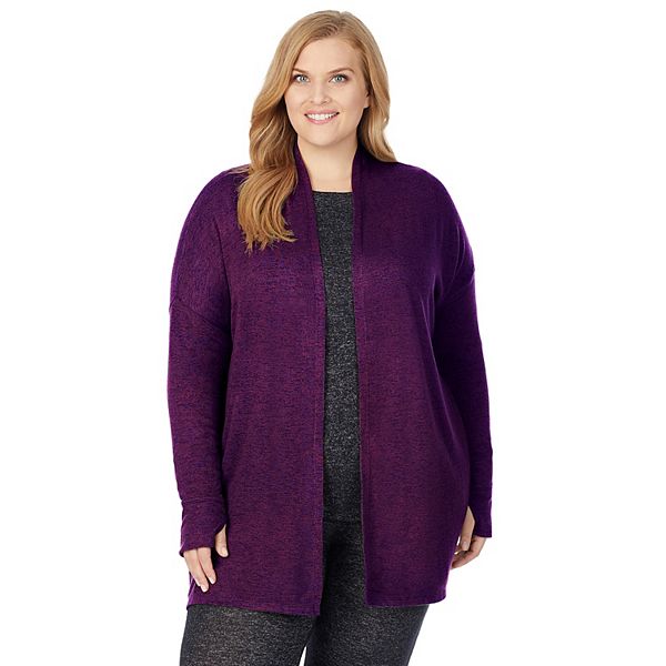 Plus Size Cuddl Duds® Soft Knit Long Wrap Cardigan - Size 1X/2X