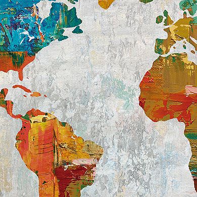 Fine Art Canvas Abstract World Map Canvas Wall Art