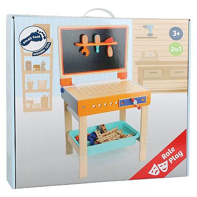 Small Foot Wooden Toys 2-in-1 Workbench & Drawing Table Play Set