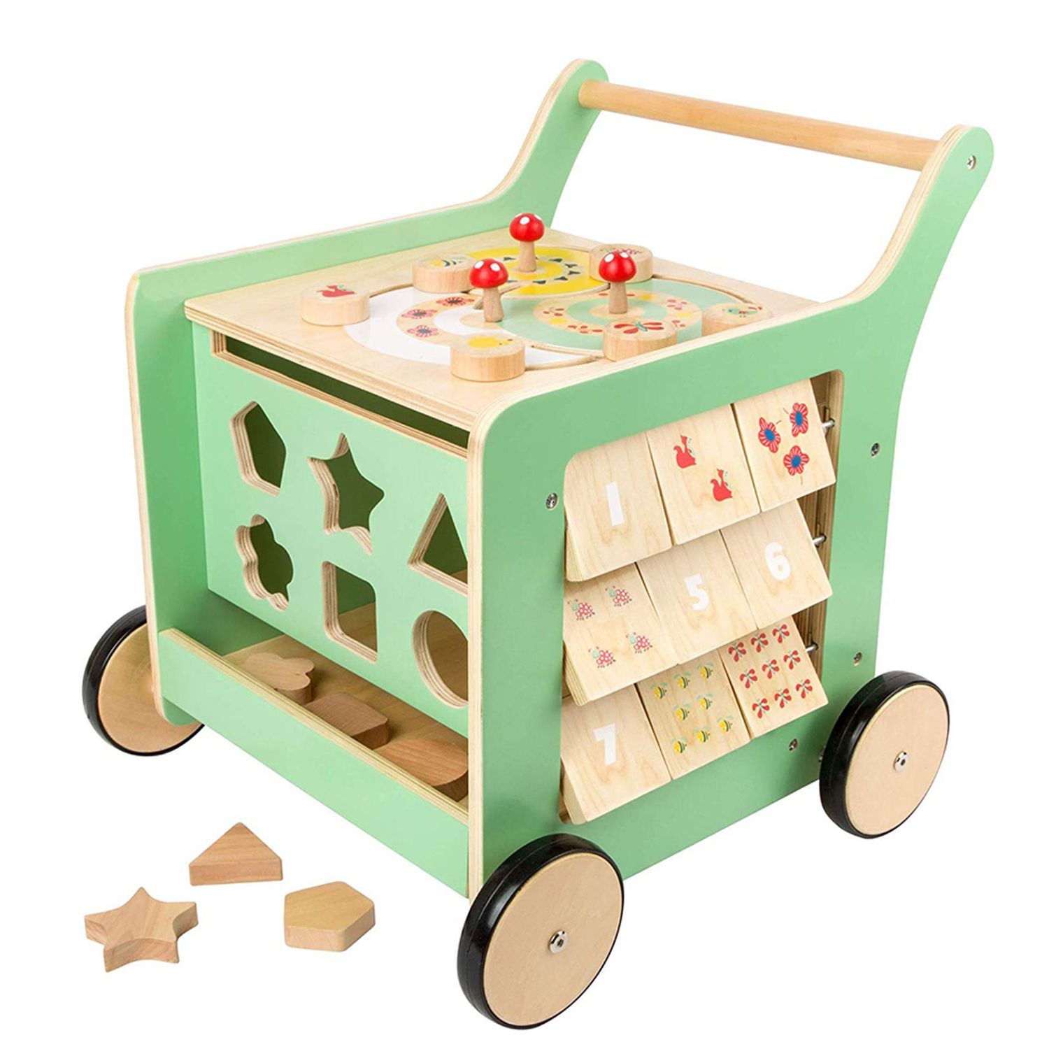 wooden baby walker