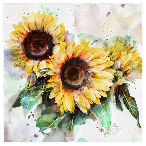 Fine Art Canvas Sunflower Trio Canvas Wall Art