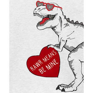 Baby Boy Carter's Valentine's Day Dinosaur "Be Mine" Raglan Tee