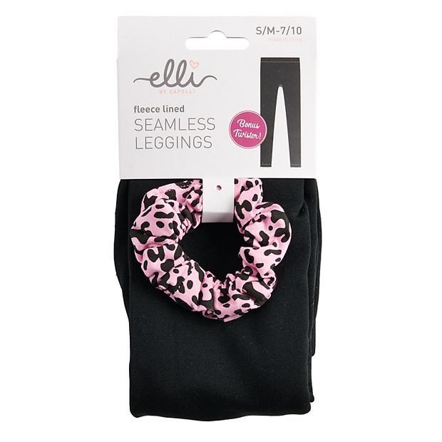 Girls 4 14 Elli by Capelli Fleece Lined Legging Cheetah Scrunchie