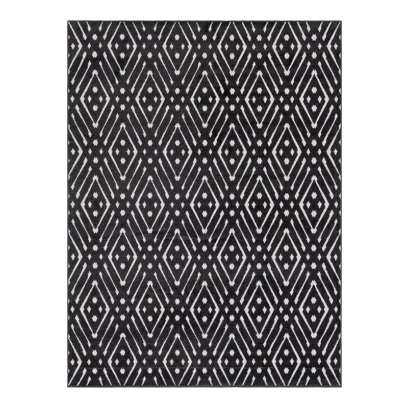 Sabrina Soto Ella Outdoor Rug, Black, 5X8 Ft