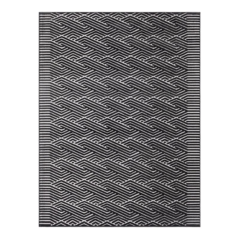 Sabrina Soto Hudson Outdoor Rug, Black, 8Ft Rnd