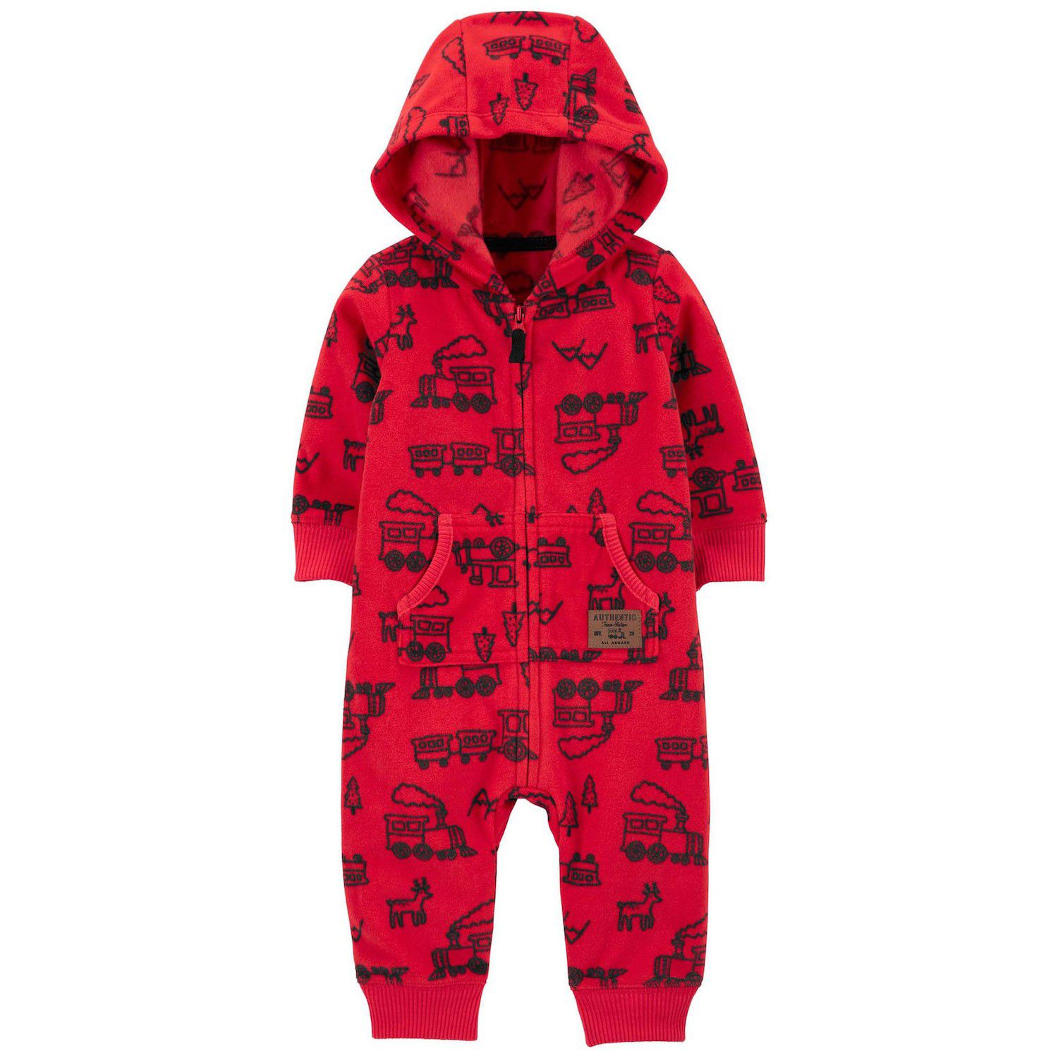 carter's bear fleece jumpsuit