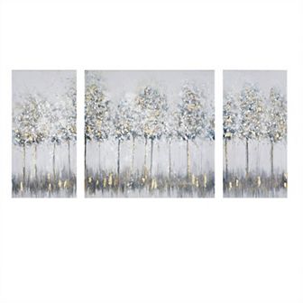Madison Park Blue Midst Forest Canvas Wall Art 3 pc Set