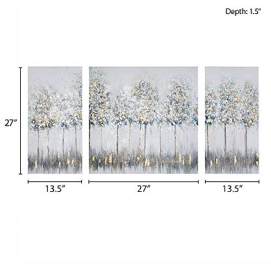 Madison Park Blue Midst Forest Canvas Wall Art 3-piece Set