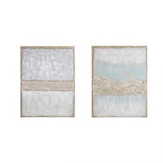 Madison Park Radiant Flatland Glitter Canvas Wall Art 2 pc Set