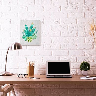 Stupell Home Decor Succulent Crystal Green Flower Canvas Wall Art
