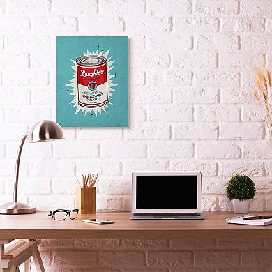 Stupell Industries Canned Laughter Funny Vintage Comic Book Design Oversized Stretched Canvas Wall Art by Ester Kay