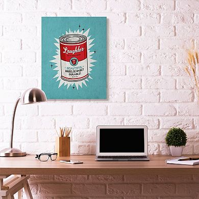 Stupell Industries Canned Laughter Funny Vintage Comic Book Design Oversized Stretched Canvas Wall Art by Ester Kay