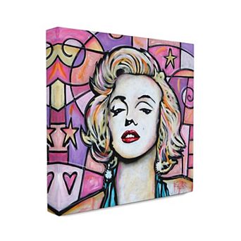 Stupell Industries Marylin Pink Purple Modern Portrait Canvas Wall Art by Eric Waugh