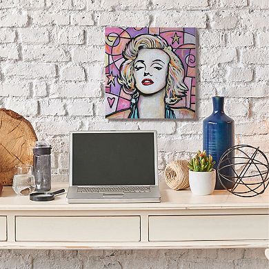 Stupell Industries Marylin Pink Purple Modern Portrait Canvas Wall Art by Eric Waugh