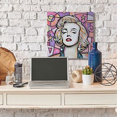 Stupell Industries Marylin Pink Purple Modern Portrait Canvas Wall Art by Eric Waugh