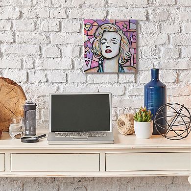 Stupell Industries Marylin Pink Purple Modern Portrait Canvas Wall Art by Eric Waugh