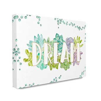 Stupell Home Decor Dream Succulent Watercolor Canvas Wall Art
