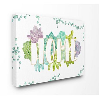 Stupell Home Decor Home Succulent Watercolor Canvas Wall Art