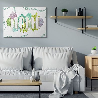 Stupell Home Decor Home Succulent Watercolor Canvas Wall Art