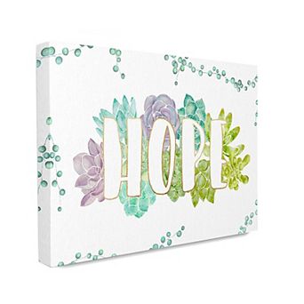 Stupell Home Decor Hope Succulent Watercolor Canvas Wall Art