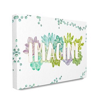 Stupell Home Decor Imagine Succulent Watercolor Canvas Wall Art