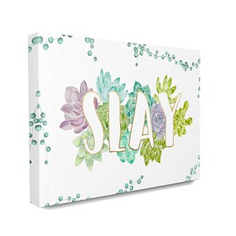 Stupell Home Decor Slay Succulent Watercolor Canvas Wall Art