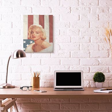 Stupell Industries Marilyn Flag Vintage Hollywood Canvas Wall Art by Jadei Graphics