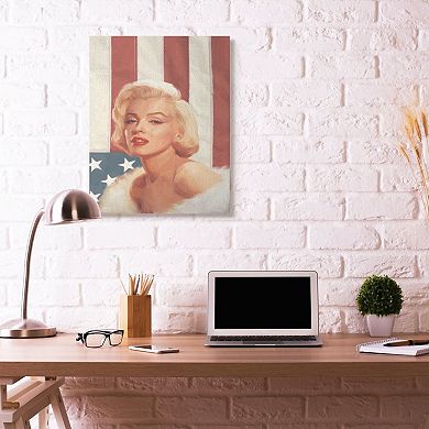 Stupell Industries Marilyn Flag Vintage Hollywood Canvas Wall Art by Jadei Graphics