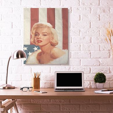 Stupell Industries Marilyn Flag Vintage Hollywood Canvas Wall Art by Jadei Graphics
