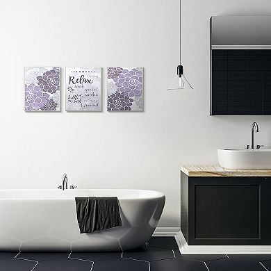 Stupell Home Decor Relax Soak Watercolor Canvas Wall Art 3-piece Set