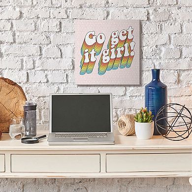 Stupell Home Decor Go Get It Girl Rainbow Canvas Wall Art