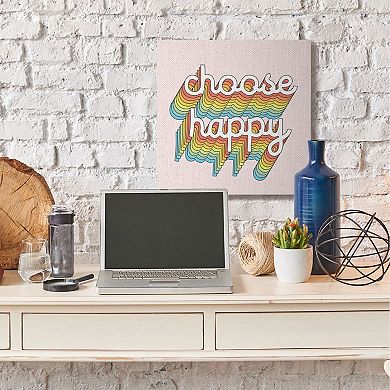 Stupell Industries Choose Happy Rainbow Canvas Wall Art by Dawn Vietro