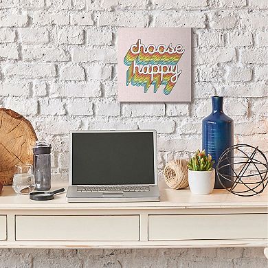 Stupell Industries Choose Happy Rainbow Canvas Wall Art by Dawn Vietro