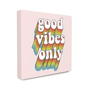 Stupell Home Decor Good Vibes Rainbow Canvas Wall Art