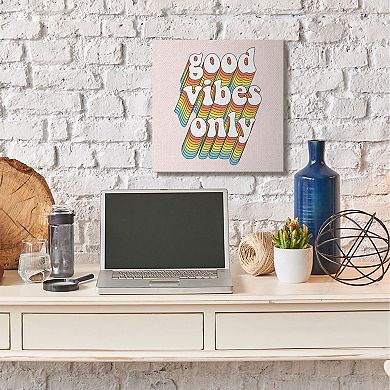 Stupell Home Decor Good Vibes Rainbow Canvas Wall Art