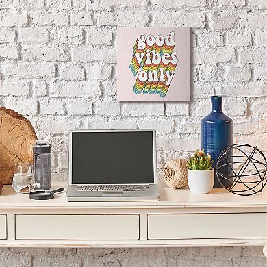 Stupell Home Decor Good Vibes Rainbow Canvas Wall Art